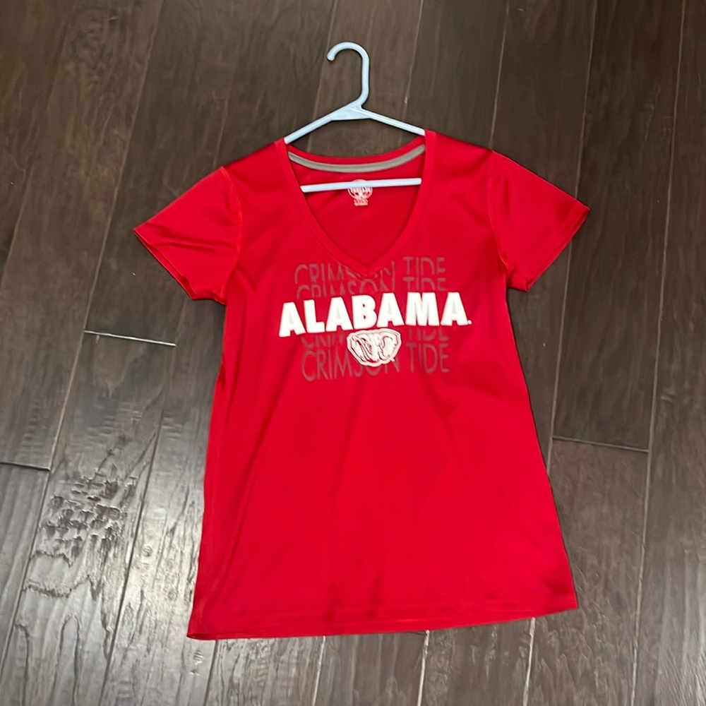 Red women Alabama, crimson tide shirt.
